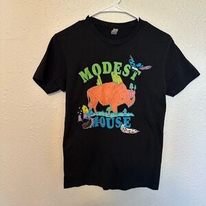 Women’s neon Modest Mouse Black Graphic T-Shirt